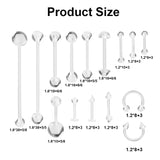 15pc Tongue Eyebrow Belly Nose Ring Set Bio-plastic Lip Piercing Body Jewelry