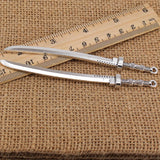 15pcs 107x10mm Antique Silver Katana Samurai Sword Charms for Jewelry Making