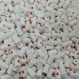 15pcs 10x17mm Tube Shape Small Red Heart Ceramic Beads
