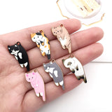 15pcs 12X25mm KC Alloy Enamel Cat Charm For Jewelry Making DIY