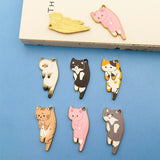 15pcs 12X25mm KC Alloy Enamel Cat Charm For Jewelry Making DIY