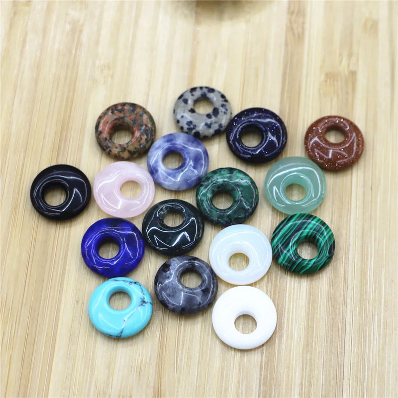 15pcs Crystal Agates Pendant Safety Buckle Multicolor DIY Jewelry
