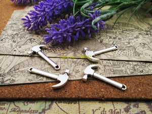 15pcs 3D Mini Hammer Tibetan Silver Plated Pendants Antique DIY Jewelry Making