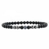 15pcs 6mm Matted Bead Bracelet Hematite Tiger's Eye Stone Elasticity Bracelet