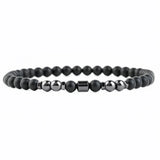 15pcs 6mm Matted Bead Bracelet Hematite Tiger's Eye Stone Elasticity Bracelet