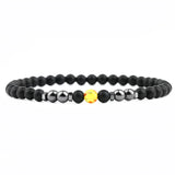 15pcs 6mm Matted Bead Bracelet Hematite Tiger's Eye Stone Elasticity Bracelet