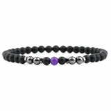 15pcs 6mm Matted Bead Bracelet Hematite Tiger's Eye Stone Elasticity Bracelet
