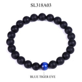 8mm Tiger Eye Stone Beads Bangles Bracelets Yoga Jewelry