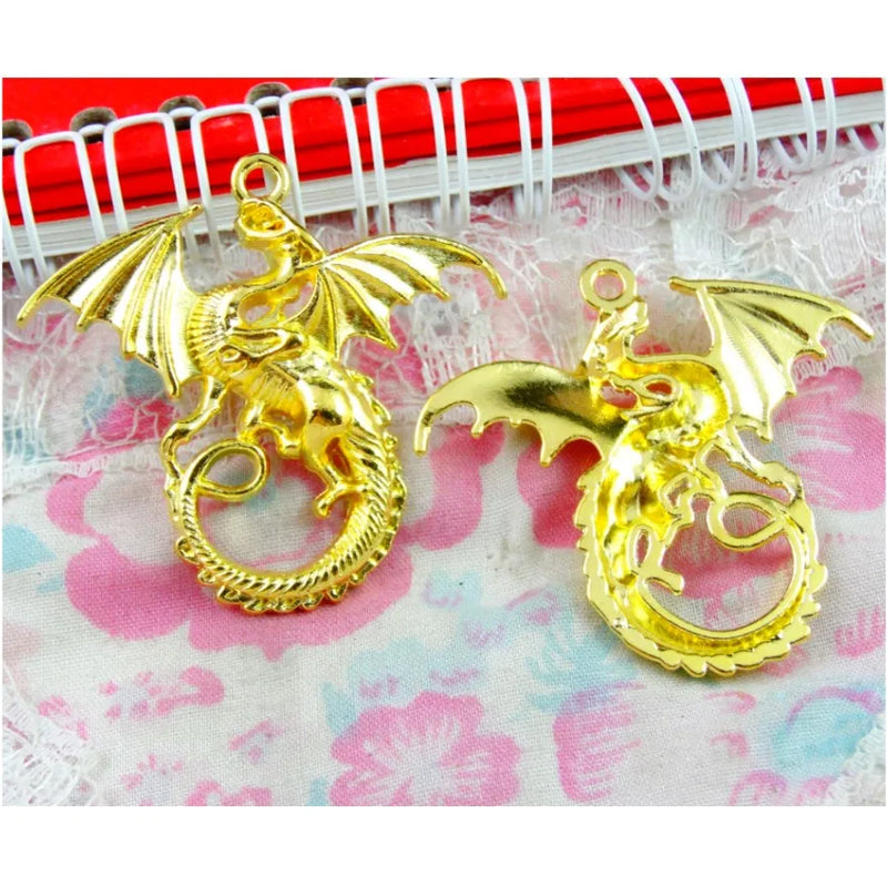 15pcs Dragon Charms Pendant for DIY Jewelry Making Findings