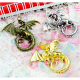 15pcs Dragon Charms Pendant for DIY Jewelry Making Findings