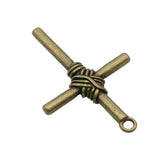 15pcs Antique Bronze Large Cross Charms 49x32mm