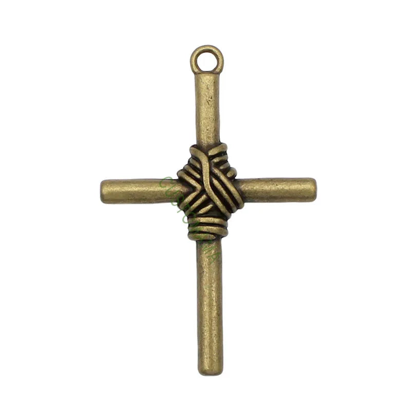 15pcs Antique Bronze Large Cross Charms 49x32mm
