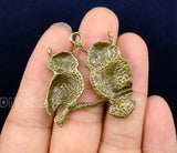 15pcs Antique Bronze Owl Charms Pendant 36x36mm