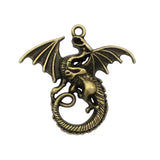 15pcs Antique Bronze Fly Dragon Charms Pendant 46x43mm