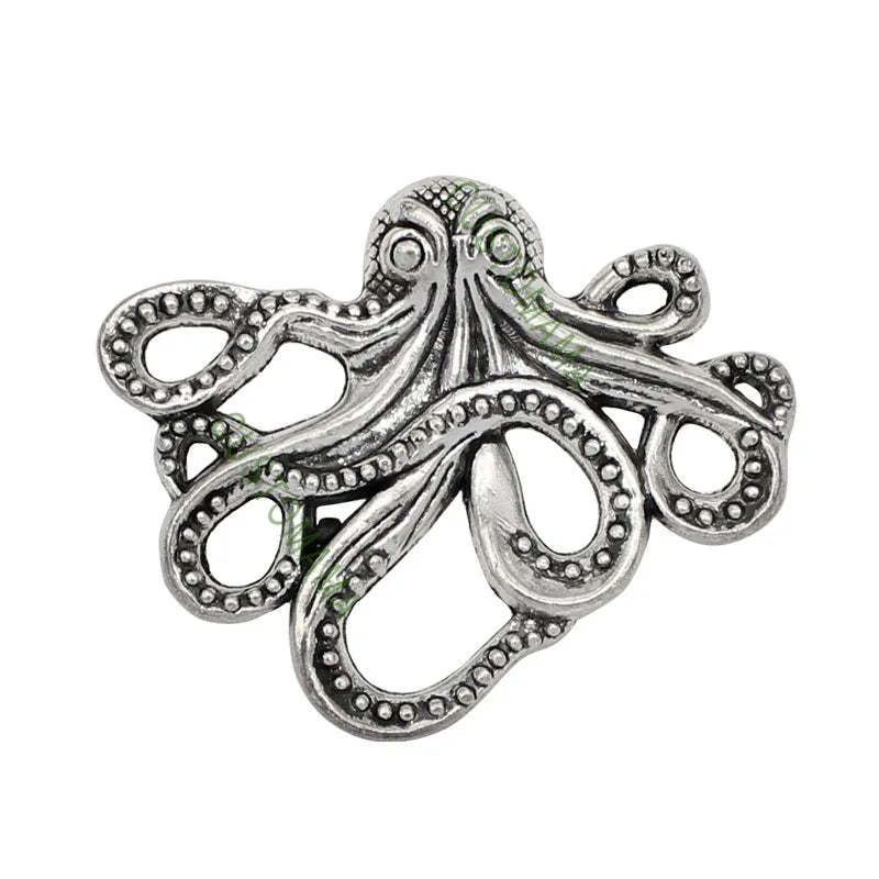 15pcs Tibetan Silver Octopus Charms Pendants 44x35mm
