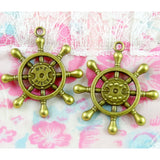 15pcs Rudder Charms Vintage Bronze Pendant DIY For Bracelet Necklace