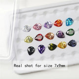 15pcs CZ Stones 1pcs Per Colors Loose Cubic Zirconia 4x6~10x12mm Pear Shape Gems