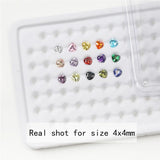 15pcs Loose CZ Stones 1pcs Per Colors Cubic Zirconia Heart Shape Synthetic Gems