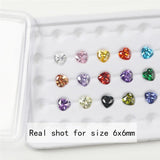 15pcs Loose CZ Stones 1pcs Per Colors Cubic Zirconia Heart Shape Synthetic Gems