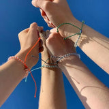 Crystal Ocean Bracelet Glass Bead Waterproof Braid Beach Jewelry