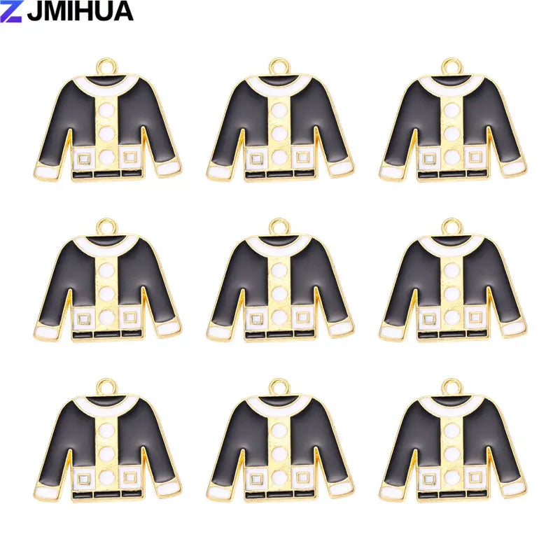 15pcs Enamel Charms Mini Jackets Charms Pendants Jewelry Making Findings