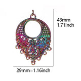 15pcs Geometric Charm Rainbow Triangle Round Pendants DIY Components
