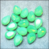 15pcs Glass Cabochons Opal 10x14mm Teardrop Shape DIY Jewelry Fittings