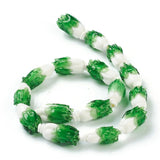 15pcs Chinese Cabbage Lampwork Beads for DIY Jewelry Making