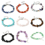 15pcs Gem Stone Bracelet Chip Beads Nuggets Fluorite Amethyst
