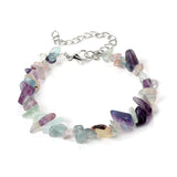 15pcs Gem Stone Bracelet Chip Beads Nuggets Fluorite Amethyst