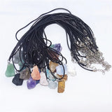15pcs Rough Stone Pendant Tiger Eye Agates Healing Crystal Quartz Necklace