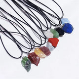 15pcs Rough Stone Pendant Tiger Eye Agates Healing Crystal Quartz Necklace