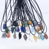 15pcs Rough Stone Pendant Tiger Eye Agates Healing Crystal Quartz Necklace