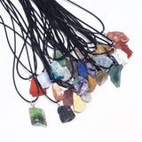 15pcs Rough Stone Pendant Tiger Eye Agates Healing Crystal Quartz Necklace