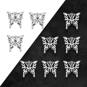 15pcs Antique Silver Butterfly Charms Insect Pendants DIY Jewelry Making