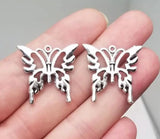 15pcs Antique Silver Butterfly Charms Insect Pendants DIY Jewelry Making