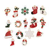 15pcs Enamel Charms Christmas Pendants Beads for Bracelet Earrings Jewelry