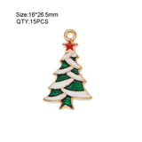 15pcs Enamel Charms Christmas Pendants Beads for Bracelet Earrings Jewelry