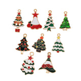 15pcs Enamel Charms Christmas Pendants Beads for Bracelet Earrings Jewelry