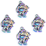 15pcs Rainbow Santa Claus Hat & Beard Charms for DIY Jewelry