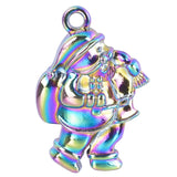 15pcs Rainbow Santa Claus Hat & Beard Charms for DIY Jewelry