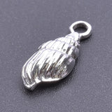 15pcs Rainbow Conch Shells Stainless Steel Pendant DIY Jewelry Making