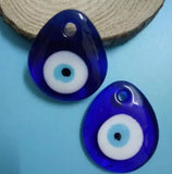15pcs Greek Evil Eye Glass Amulet Charm Necklace Pendant Making