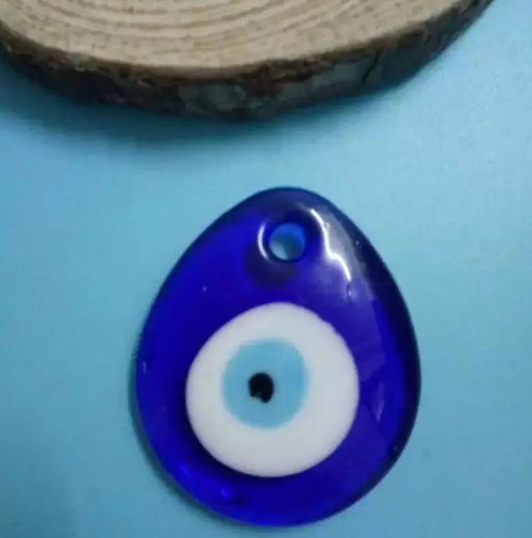 15pcs Greek Evil Eye Glass Amulet Charm Necklace Pendant Making