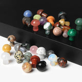15pcs Mini Mushroom Statue Natural Stone Carved Rose Quartz Decoration