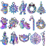 15pcs Rainbow Christmas Pendant Charm DIY Jewelry Earring Necklace Keychain