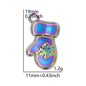 15pcs Rainbow Christmas Pendant Charm DIY Jewelry Earring Necklace Keychain