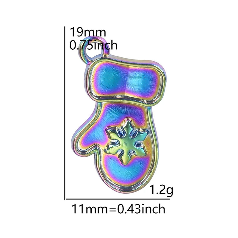 15pcs Rainbow Christmas Pendant Charm DIY Jewelry Earring Necklace Keychain
