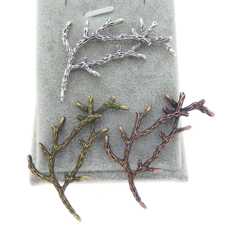 15pcs Mixed Vintage Tree Branch Pendant Jewelry Finding Charm