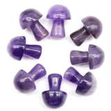 15pcs Agates Amethyst Mushroom Pendant with Quartz Crystal Beads